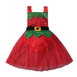 Girl's Dresses Dress Wedding Red Kids Clothes Children Year Party Christmas Girl Sequins Princess