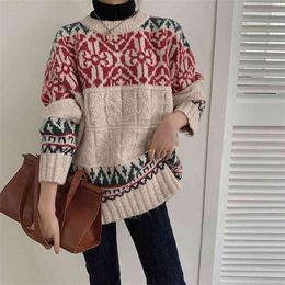 Pullover Women O-eck Sweaters Autumn Winter Pull Jumpers European Casual Twist Warm Female oversized sweater Tops 210427