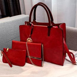 Storage Bags Luxury Three-Piece Bag Women 3pcs/Set Leisure Leather Shoulder 2022 Fashion Handbag Messenger Ladies Tote