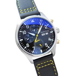 -2021 Pilot Herren Watch Naval Squadron Automatische Bewegung Tag Datum Leder Armband Uhren Montre de luxe