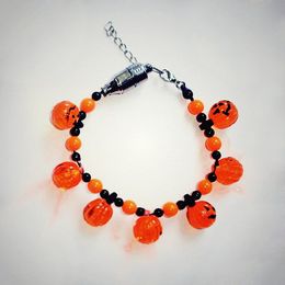 Charm Bracelets Fashion Halloween Led Pumpkin Pendant Bracelet Carnival Boy Girl Jewelry Glowing Gift Accessories