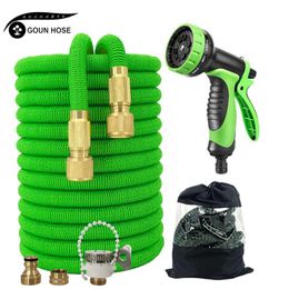 flexible irrigation pipe UK - Watering Equipments Top Quality Natural Latex Garden Hose With Spray Gun Expandable Flexible High Pressure Magic Hoses Pipe Irrigation Tool