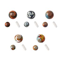 Beracky US Color Glass Smoking Terp Slurper Pearls Set 22mm 14mm Wig Wag Marble With Quartz Pill For Slurpers Banger Nails Dab Rigs