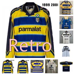 Long sleeve retro PARMA SOCCER Jersey 1999 2000 CRESPO ORTEGA BUFFON THURAM Thailand Quality Football Shirt vintage CAMISETA futbol camis