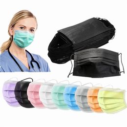 faces pack Australia - Disposable Masks 50pcs pack Protection Personal 3-Layer Facial Cover with Earloop Mouth Face Sanitary Health Mask