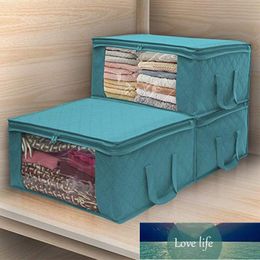 3pcs Non Woven Container Packing Foldable Home Clear Window Clothing Storage Bag Travel Quilt Organizer Large Capacity Bedding & Wardrobe Factory price expert