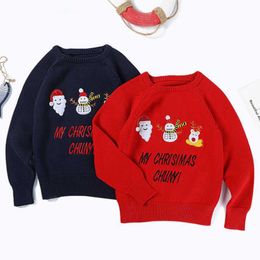 Christmas Spring Kids Boys Girls Long Sleeve Printing Knit Sweater Autumn Baby Clothing Boys Girls Pullover Sweaters Y1024