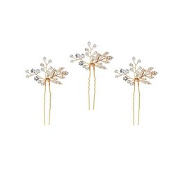 Wedding Hair Jewellery Bride Sticks Hairpin For Women Rhinestone Pearl Headwear Sweet Girls Beautiful Head Accessories Clips & Barrettes