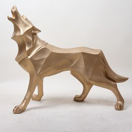 Decorative Objects & Figurines Home Decor Statues Sculpture House Decoration Living Room Resin Abstract Wolf Geometric Animal Modern Art