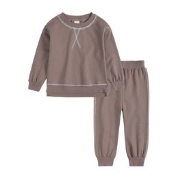 Boy Casual Long Sleeve Sweater Top Trousers Outfit 2PCS Tracksuit Round Neck Pullover Pants Set Baby Kid Clothes
