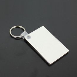 MDF Blank Key Chain Rectangle Sublimation Wooden Key Tags For Heat Press Transfer Photo Logo Single-sided Thermal Printing Gift#232