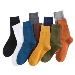 Sale Autumn Winter Men's Warm For Man Colorful High Quality Double Needle Casual Sports Socks 5 Pairs