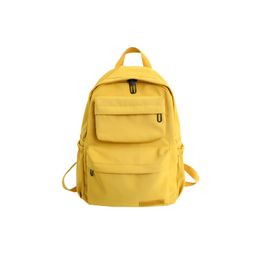 3pcs Backpack Women Nylon Plain Large Capacity Double Layer Pouch Zipper School Bag Mix Colour