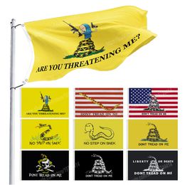 Dont Tread On Me Flag 90 x 150cm 3 * 5ft Custom Banner Metal Holes Grommets USA can be Customized