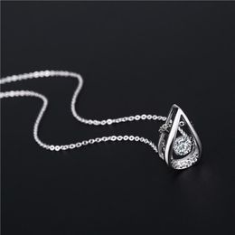 Pendant Necklaces Jewellery Heart Stainless Steel Jewelry Simple Drop Zircon Clavicle Choker Bridal Wedding For Women