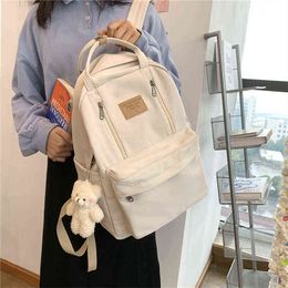 Multifunction Double Zipper Women Backpack Teenager Girls Laptop Backpack Student Shoulder Bag Korean Style Schoolbag Y1105