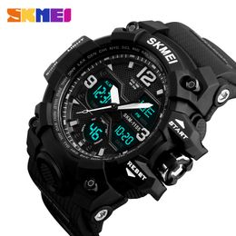 New Fashion Men Sports Watches SKMEI Men Quartz Analog LED Digital Clock Man Military Waterproof Watch Relogio Masculino 1155B X0524