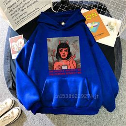 Pullover Cartoon Little Devil Girl Personality Print Hoodie Man Comfortable Fashion Sweatshirt Aesthetic Casual Hoody Y0319