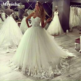 ZJ9129 3 D Flower Wedding Dresses For Women Lace Appliques Boho Bride Dress 2021Backles Ball Gowns Girls Plus Size