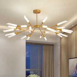 Chandeliers Gold Tree Shape Led Chandelier Lighting Modern For Dining Room G9 AC 110V 220V Ceiling Mounted