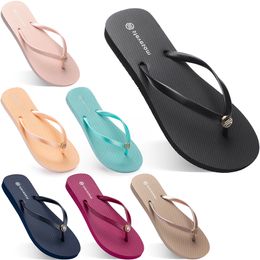 2021 summer flip flops women flat with seaside Glazed Blue beach slippers non-slip Sand gray gold white foreign trade fifteen