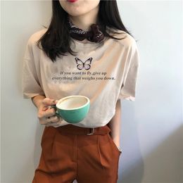 If You Want To Fly Give Up Everything That Weighs You Down Graphic Tee Summer Fashion Kawaii Cute Khaki White Women T-Shirt 210518