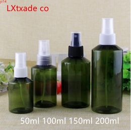 30 PCS 50 100 150 200 ML Green Lucency Plastic Spray Empty Perfume Bottle Toner New Product Cosmetic Containersgood qty