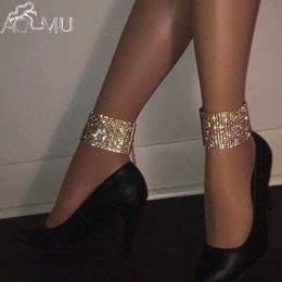 14 Rows Crystal Wide Ankle Chain Bracelet Wedding Barefoot Sandals Beach Foot Jewelry Sexy Pie Leg Chain Female Anklet