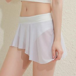 Skirts Ladies High Waisted Baby Shorts Pleated Transparent Skirt Pole Dancing Ruffled Pants Women Fashion Mini 4 Colour