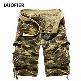 Camouflage Men Cargo Shorts Cotton Casual Work Male Military Breeches 6 Color No Belt Plus Size 40 210603