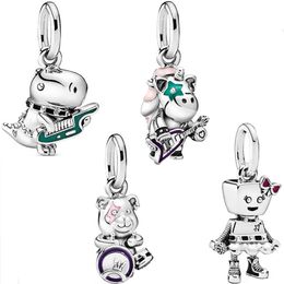 Silver Plated Alloy Loose Beads Cartoon Pendant Charms fit Original Bracelets Necklaces Children Gift DIY Jewelry