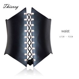 Thierry Adult SM bondage sexy adjustable waist training corset tops sex toys for female fetish chastity belt