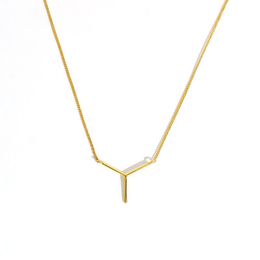 Pendant Necklaces European And American Simple Temperament Letter Y Necklace Female Design Sense Clavicle Chain Accessories