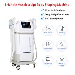 4 handles High intensity EMT electromagnetic body contouring emslim muscle building machine for beauty spa