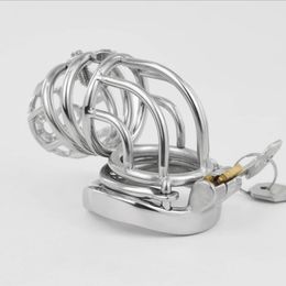 Chastity Device For Men Metal Cage Stainless Steel Cock Cages Male Belt Penis Ring Sex Toys Bondage Lock Adult Products 104