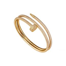 roses never fade NZ - Nail Bracelet Designer Bracelets Luxury Jewelry Women Bangle Diamonds Classic Titanium Steel Alloy Gold-Plated Craft Gold Silver Rose Never Fade Not Allergic