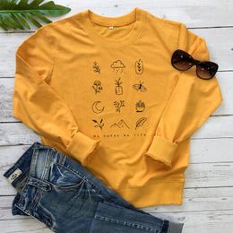 Women's Hoodies & Sweatshirts No Water Life Sweatshirt Aesthetic 90s Tumblr Jumper Eco Pullovers High Quality Women Long Sleeve Earth Day Gi