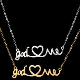 Letter Necklace Women Stainless Steel Gold Chain Statement Heart Name Gift Punk Jewellery On The Neck Chains