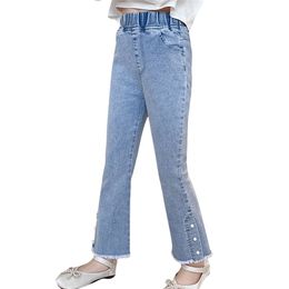 Big Girls Jeans Pearls Kids Ripped Children Summer Children's Clothes 6 8 10 12 14 210527