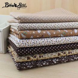 Booksew 7 pieces 50cm*50cm Cotton Fabric Fat Quarter Bundle Vintage Brown Quilting Sewing Patchwork Tilda 210702