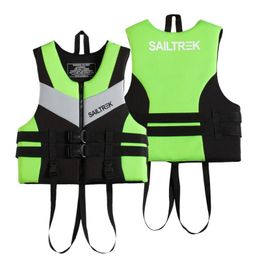 Life Vest & Buoy Neoprene Jacket Fishing Kayak Water Sports Kayaking Boat Swimming Survival Safety For Adult