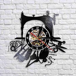 -Wanduhren 1 stück Nähmaschine Kunst künstlerisches Hobby Dekor Handwerksraum Rekorduhr Uhr Vintage Haus