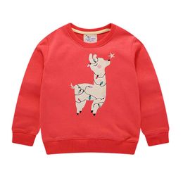 Jumping Metres Children Sweatshirts Girls Autumn Winter Hoodies Cotton Shirts Animals Applique Fashion Alpaca Kids 210529