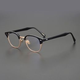 Fashion Sunglasses Frames Classic Prescription Eyewear Vintage Alloy Acetate Glasses Frame Men Optical Myopia Eyeglasses For Wo