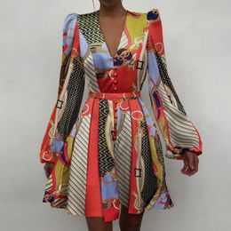 -Femmes sexy V-Col V-Col Soik Robe Satin Femmes 2021 Printemps À Manches longues A-Line Mini robe élégante robe de soirée à manches longues solides