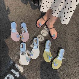 Fashion Women Slippers Summer Clip Toe Butterfly Solid Color Casual Slippers Mules Shoes Beach Shoes Woman Size 35-39 210513