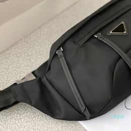 designer-Fashion Nylon Waist Bag Men Casual Belt Bags Zipper Chest Fanny Pack Mens Black Bumbag Leather Crossbody Sport Fannypacks2773