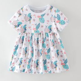 Quality Cotton Infant Bebe Kids One-piece A-Line Dresses for Girls Summer Casual Beach Dress Children Clothing Baby Girl Clothes Q0716