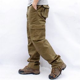 Overalls Men Cargo Pants Casual Multi Pockets Military Tactical Work Pants Pantalon Hombre Streetwear Army Straight Trousers 44 210714