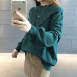 Autumn Winter Warm Sweaters Women Pullover Casual Knitted O-Neck Print Femme 210427